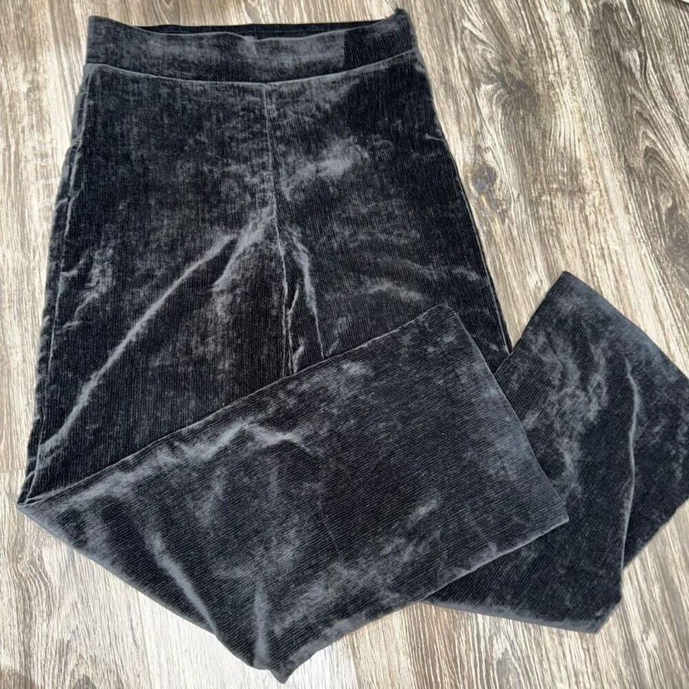 Loft Ribbed Velour Pull On Wide Leg Pants